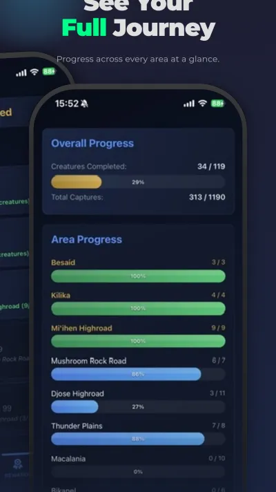 Calm Lands Companion — see your full journey across every area